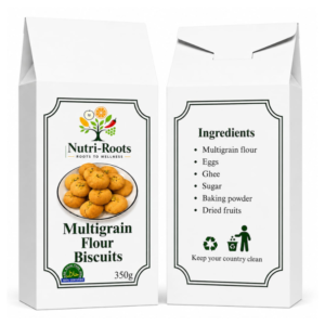 Nutri-Roots Multigrain Flour Biscuits 350g – Crunchy Dried Fruit Biscuits
